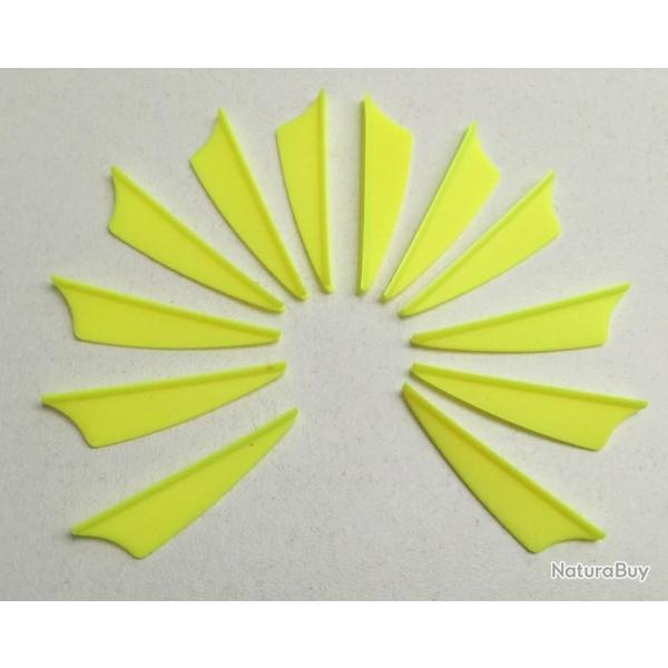 Lot de 12 Plumes Plastique (Vanes) Shield Bohning X-Vane 1.5 Fy-Ny (Neon Jaune)