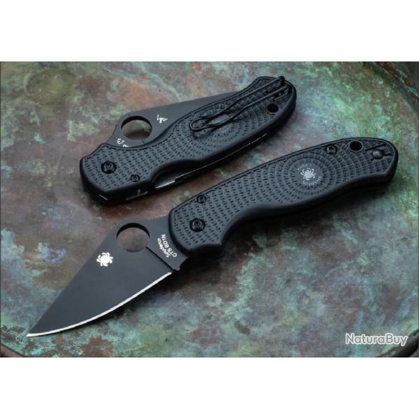 Couteau Spyderco Para 3 Compression Lock Manche FRN Lame Black CTS-BD1N Clip Made USA SC223PBBK