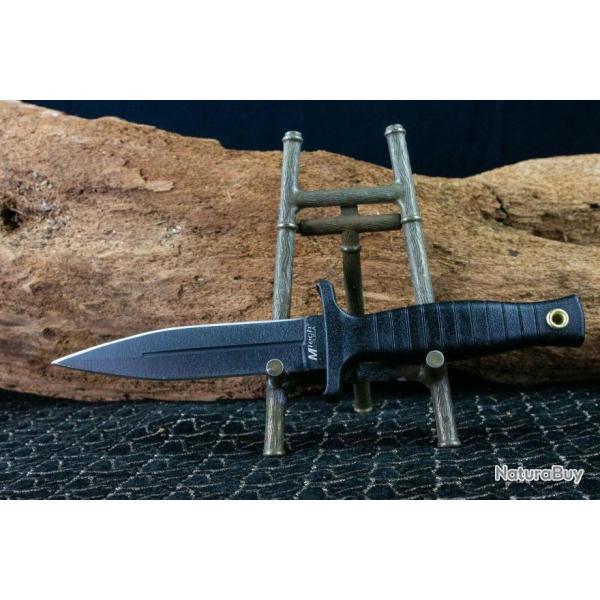 MT097 Couteau de Combat Botte Lame Acier Inox Manche Abs Etui Nylon