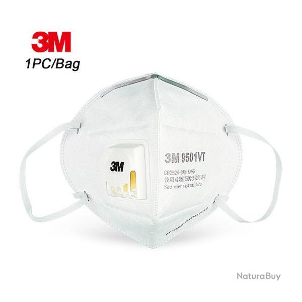 Lot de 10 Masque 3M KN95 9501VT FFP2 Respiratoire Ventilation Normes CE Anti Bact�rie Poussi�re NEUF