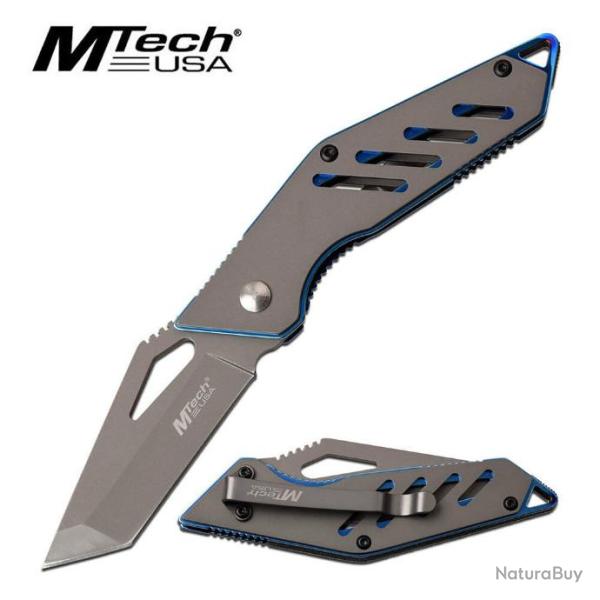 MT1065BL Couteau Mtech Tanto Lame Acier 3Cr13 Manche Acier gray