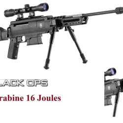 Carabine &agrave; plomb BLACK OPS  Type sniper / Cal 4.5 mm  16 Joules