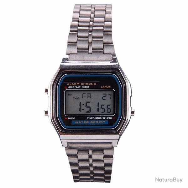 Montre digitale Silver couleur Argent �tanche pour Homme/Femme/Enfant NEUF
