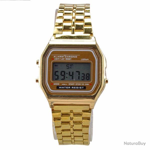 Montre digitale Gold Couleur Or �tanche pour Homme/Femme/Enfant NEUF