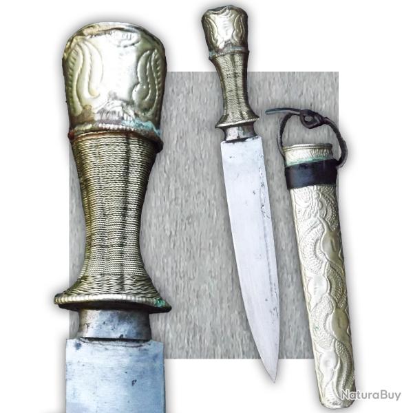 SUPERBE & RARE POIGNARD/DAGUE/COUTEAU DU TIBET, XVIII, XIX, ORIGINAL