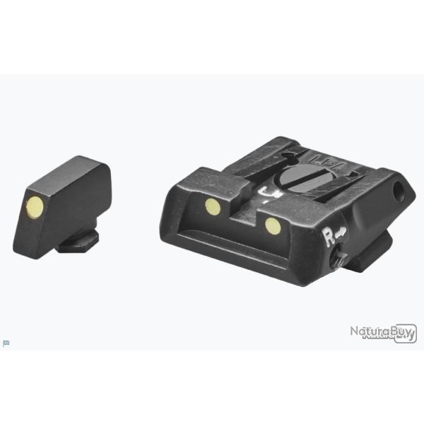 Set de mire pour Glock 17,19,20,21,22,23,25,26,27,28,29,30,31, 32,34,35 - LPA SIGHTS - Luminova type