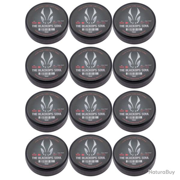 Boite de 500 Plombs 4.5 mm Black Ops Soul T�te pointue par 12