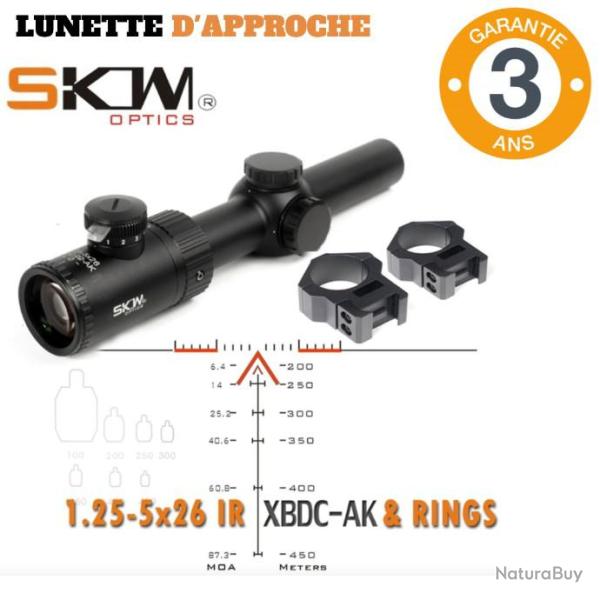 Skwoptique 1.25-5x26A lunette -GARANTIE 3 ANS- TOP QUALIT�-Id�al APPROCHE - LIVRAISON GRATUITE   !!