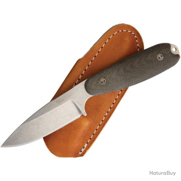 BRAD35S102 Couteau Bradford Knives Guardian 3.5 Lame Acier N690 Manche Green Etui Cuir Made USA