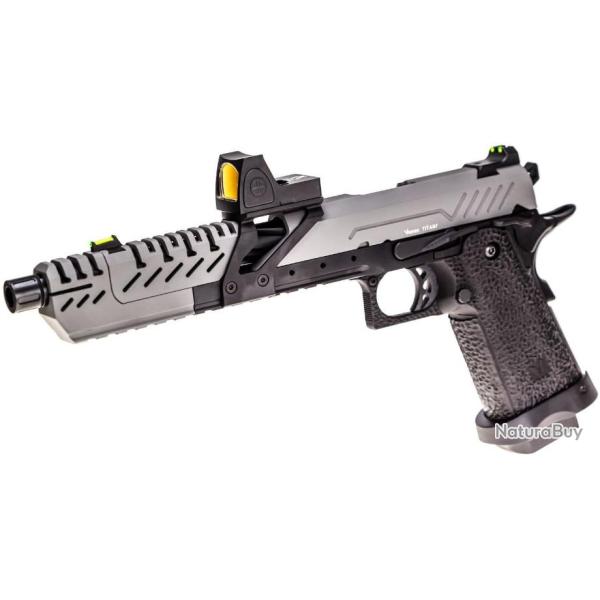 REPLIQUE GBB GAZ HI-CAPA TITAN 7 NOIR / GREY 1,0J + POINT ROUGE BDS