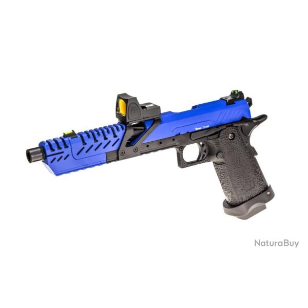 Rplique GBB gaz Hi-Capa TITAN 7 Noir / Bleu 1,0J + point rouge BDS