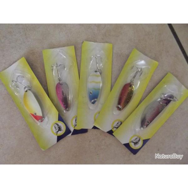 A SAISIR - 5 cuillers ondulantes trident N� 2 NEUVES