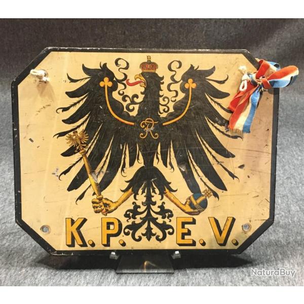 Plaque de locomotive de train allemand WW1