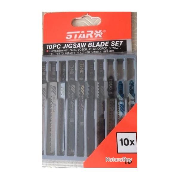 Lot de 10 lames de scie sauteuse a  bois