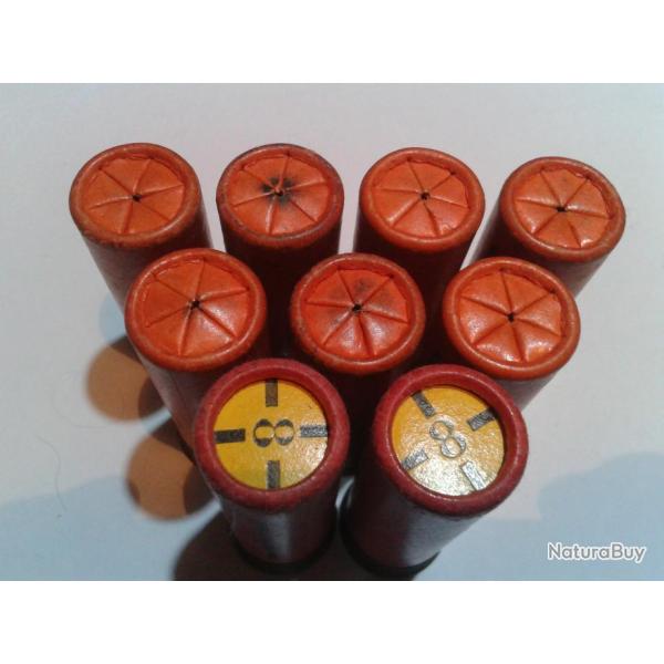 7 Cartouches carton Calibre 12 Trap Training Rey Frres + 2 Gvelot