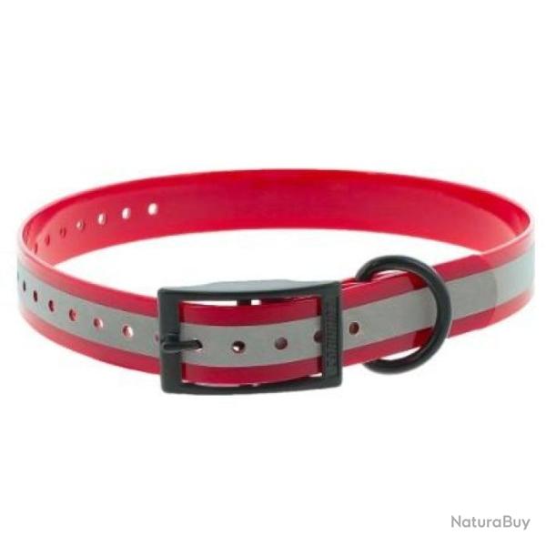 Collier polyur�thane r�fl�chissant CaniHunt Xtreme - 25mm - 65 cm - Rouge / 65 cm / 25 mm