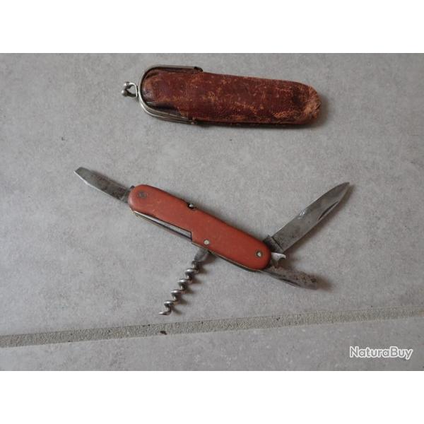 Couteau dotation suisse Mdle AUBRY avec pochette cuir