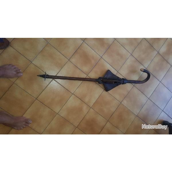 canne siege  cuir  epais  ancienne