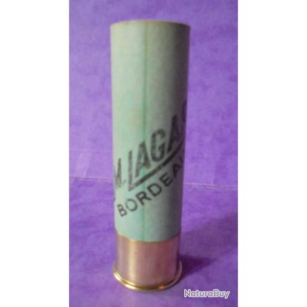 DOUILLE ANCIENNE JAMAIS CHARGEE ARMURERIE"J.LAGARDE A BORDEAUX" EN CARTON ANCIENNE  CAL.16 .