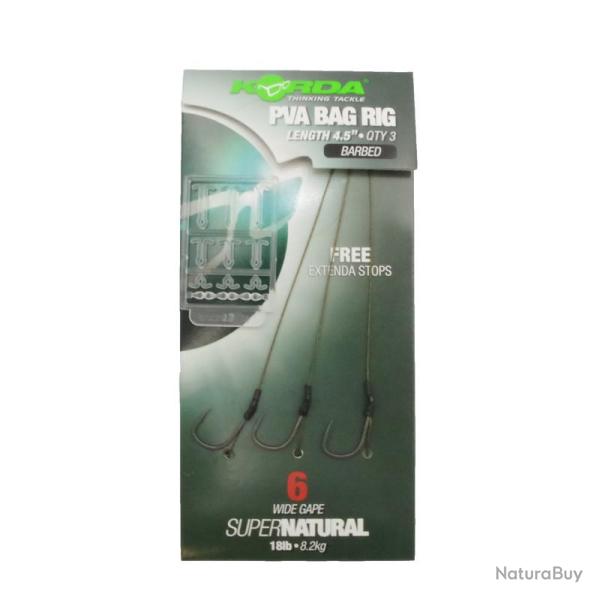 Bas de ligne carpe Solid Pva Rig N.6 Wide Gape 18lb