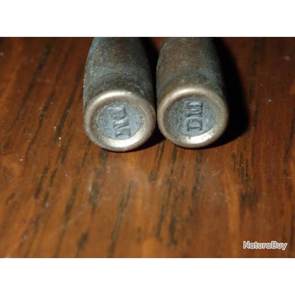 Lot de 2 ogives - 153 grains - 8,2mm - 323 - blind� Nickel - DM