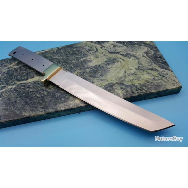 BL126 Lot de 2 Lames A Customiser le manche Lame Tanto Garde en Laiton