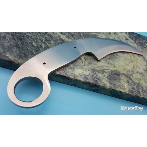 BL127 Lot de 2 Lames A Customiser le Manche Lame Karambit Acier Inox