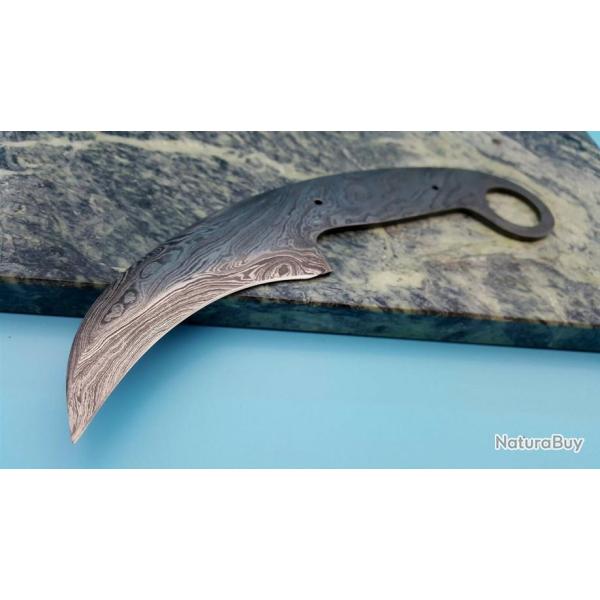 BL127D Lame A Customiser le Manche Lame Karambit Acier Damas 256 Couches