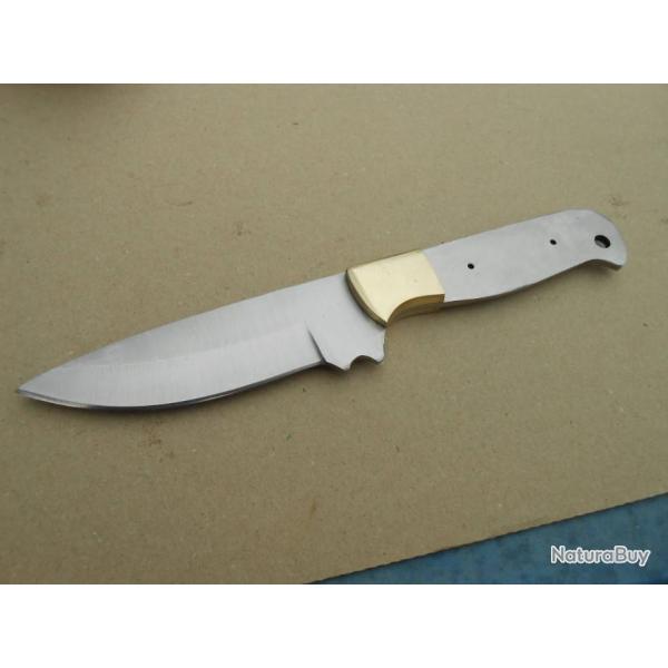 BL133 Lot de 3 Lames A Customiser le Manche Couteau de Chasse Acier Inox Garde Laiton