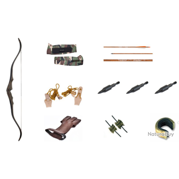 KIT ECO RECURVE BUCK TRAIL ANTELOPE - 60"/40# DROITIER