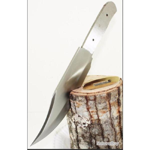 BL613 Lot de 2 Lames Bowie A customiser Le Manche Lame Acier Carbone Garde Laiton