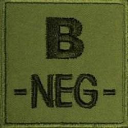 Patch Groupe sanguin - Tissu OD B N&eacute;gatif