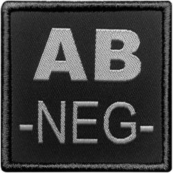 Patch Groupe sanguin - Tissu Noir AB N&eacute;gatif