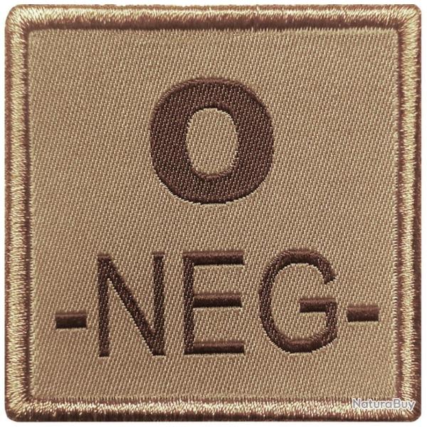 Patch Groupe sanguin - Tissu Tan O N�gatif