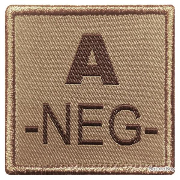 Patch Groupe sanguin - Tissu Tan A N�gatif