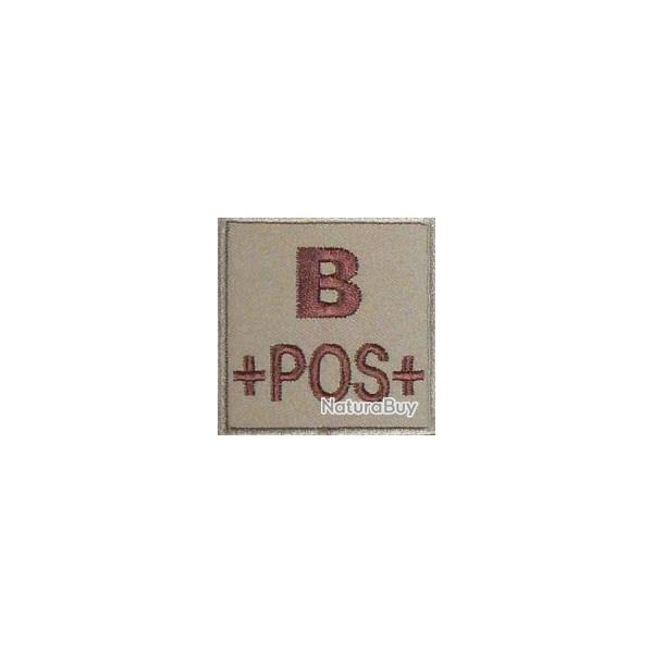 Patch Groupe sanguin - Tissu Tan B Positif