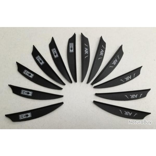 Lot de 12 Plumes Plastique (Vanes) Bohning Air 2 (5.08Cm) Compound Noire