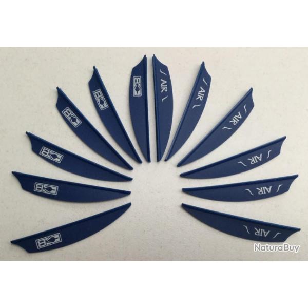 Lot de 12 Plumes Plastique (Vanes) Bohning Air 2 (5.08Cm) Compound Bleu
