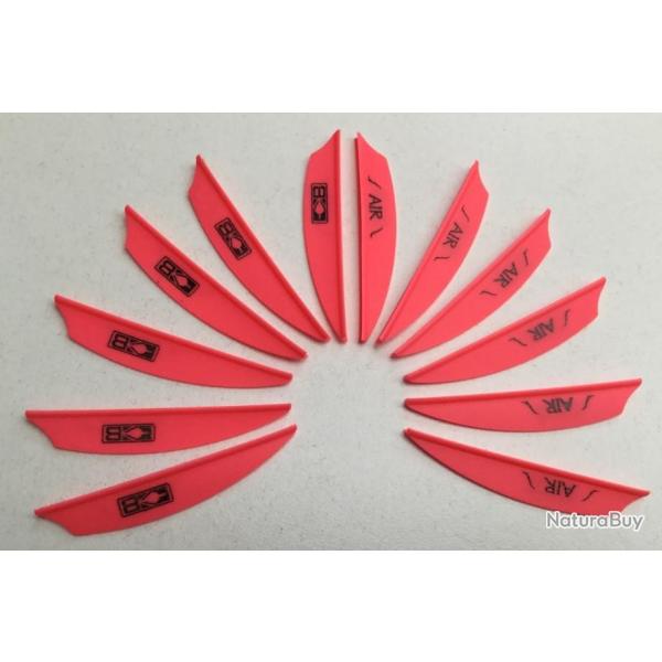 Lot de 12 Plumes Plastique (Vanes) Bohning Air 2 (5.08Cm) Compound Rose
