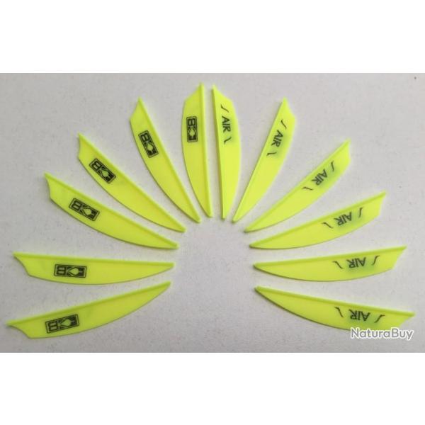 Lot de 12 Plumes Plastique (Vanes) Bohning Air 2 (5.08Cm) Compound Jaune