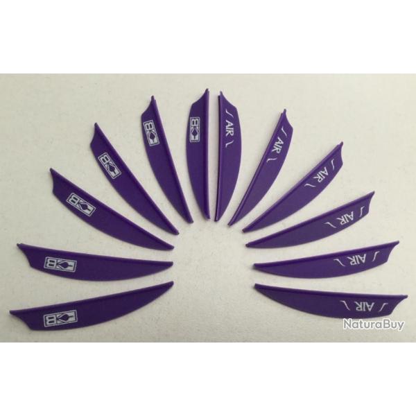 Lot de 12 Plumes Plastique (Vanes) Bohning Air 2 (5.08Cm) Compound Violet