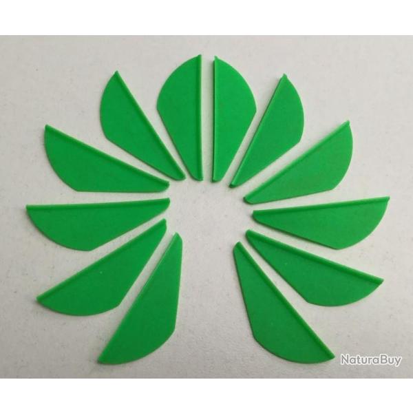 Lot de 12 Plumes Plastique (Vanes) Bohning Mini-Blazer 1.5 Ng (Neon Vert)