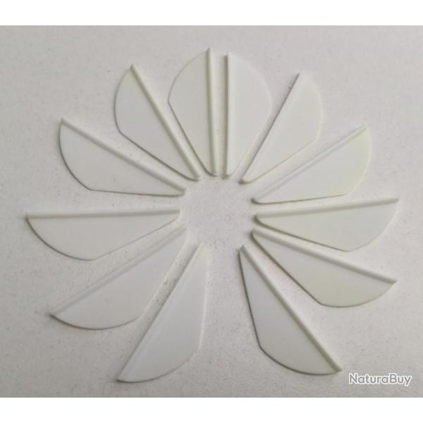 Lot de 12 Plumes Plastique (Vanes) Bohning Mini-Blazer 1.5 Wh (Blanc)