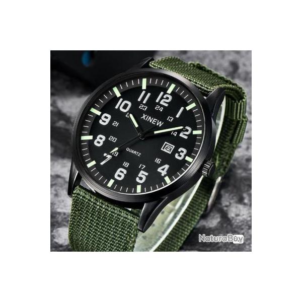 Montre bracelet militaire Date Quartz - LIVRAISON GRATUITE !!