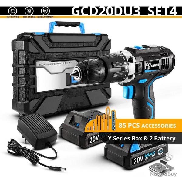 Perceuse Visseuse sans Fil a Percussion 20V Pro Li-Ion, Modele: SET 4