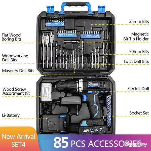 Perceuse Visseuse sans Fil a Percussion 20V Pro Li-Ion-SET 4 20260729082506