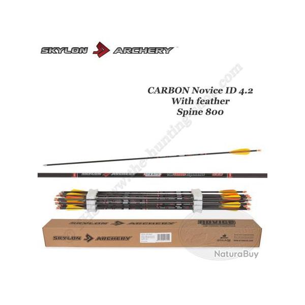 SKYLON ARCHERY Fl�che Carbone Novice ID 4.2 empenn�e avec des plumes naturelles 800