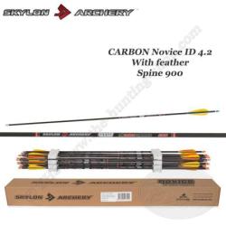 SKYLON ARCHERY Fl&egrave;che Carbone Novice ID 4.2 empenn&eacute;e avec des plumes naturelles 900