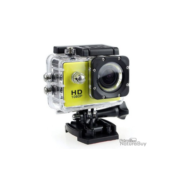 1080P voiture Cam cyclisme camra extrieure chasse camra avec support JAUNE- LIVRAISON GRATUITE