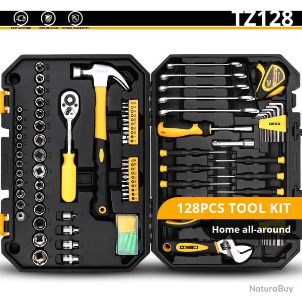 Boite a Outils Qualite Pro en Malette pour la Maison Voiture Bricolage-KIT 128PCS 20260729082506